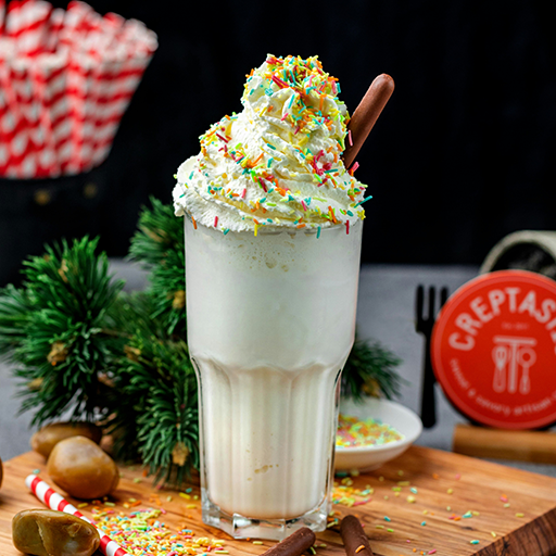 Vanilla milkshake with whipped cream