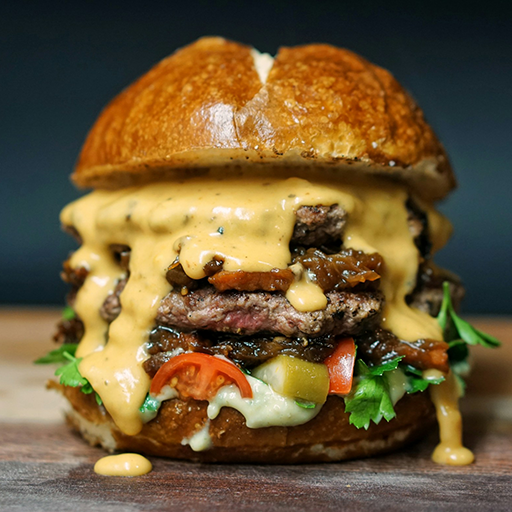 Double smash burger with special lab sauce